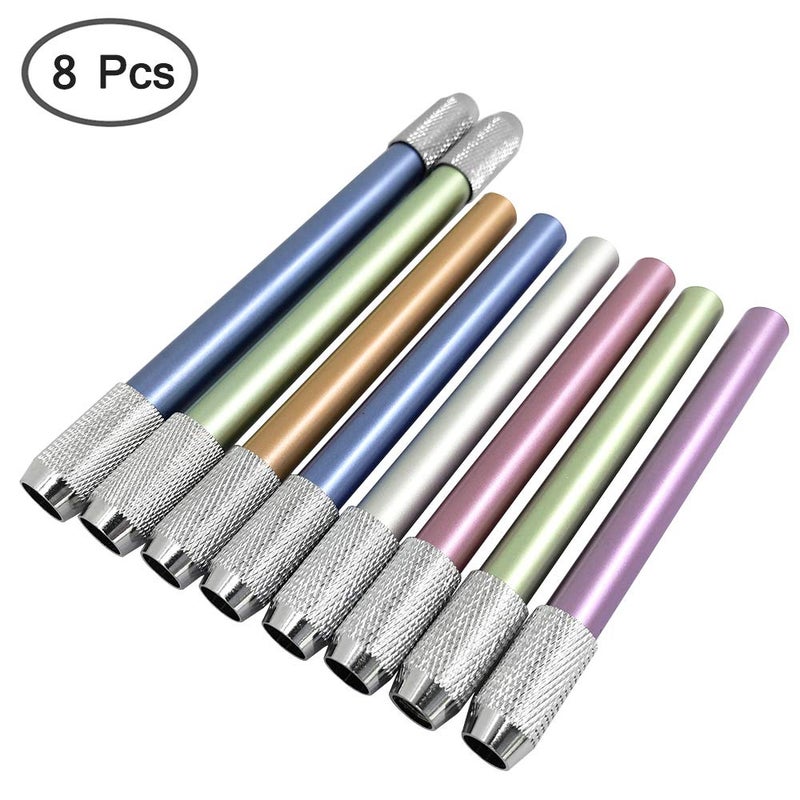FineGood 8 pcs Pencil Extenders, FineGood One Head & Dual Head Metal Handle Pen Holder Lengthener, School Office Supplies Art Writing Tool - Image 2
